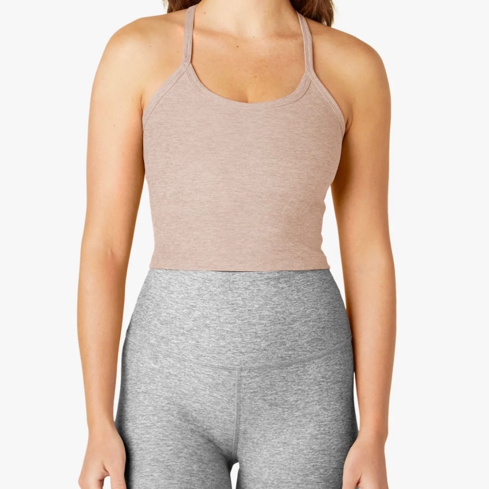 Spacedye Slim Racerback Cropped Tank - Color: Chai